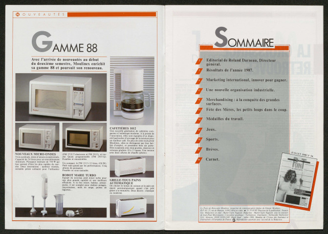 Le Point de rencontre Moulinex n°54 ( juin 1988)