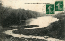Fontenai-les-Louvets (Orne), l'étang neuf, carte postale ancienne noir et blanc, édition Flubert buraliste (Date d'utilisation : 08 août 1915), (14x9), AMA.
