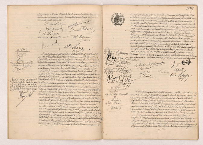 Acte de mariage de BIDOUËT Maurice Constant Jacques et AVELINE Suzanne Joséphine (20 Octobre 1908), MONAQUE Emile et RICHER Maria Modestine Adélaïde Divorcée de MARCELIN (22 Octobre 1908), GESLAND Louis Alexis Aimable et RICHER Ida Marie (22 Octobre 1908).