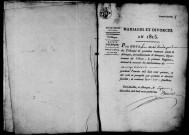 Registre des actes de mariage et divorce (1815).