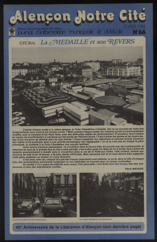 Alençon Notre Cité, journal d'information municipale et districale n°66 (février 1984).