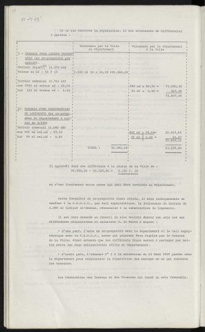 Construction d'un centre départemental d'incendie et d'un centre de secours d'arrondissement, copropriété des terrains avec le département.