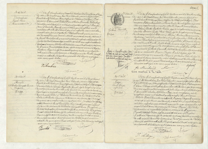 Reconnaissance de VALEMBRAS Joseph Louis enfant naturel (30 août 1905),acte de naissance de FOUCHE Albertine Georgette Louise Eugénie (31 août 1905),acte de naissance de CARON Gilberte Danielle (31 août 1905),acte de naissance de ROZE Louis Henri (29 août 1905).