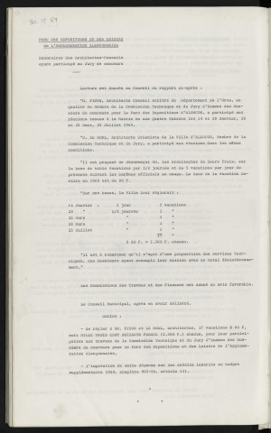 Parc des expositions et de loisirs de l'agglomération alençonnaise, honoraires des architectes conseils ayant participé au jury de concours.