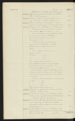 Comptabilité de la ville, budget supplémentaire de 1920, rapport