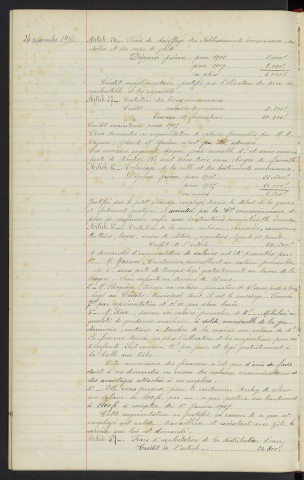 Budget de la ville pour 1917, rapport