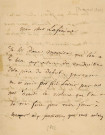 Lettre autographe signée de l'écrivain Emmanuel Théaulon à l'acteur Adolphe Laferrière (14 avril 1840).