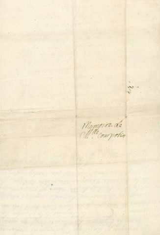 Abbaye Notre-Dame des Clairets : mémoire manuscrit intitulé "Mémoire de ce que l'on a fourni à Melle de Courpotin pour sa novisserie" signé par Sœur Angélique, abbesse des clairets (28 juin 1692) (1p1/2 in-folio).