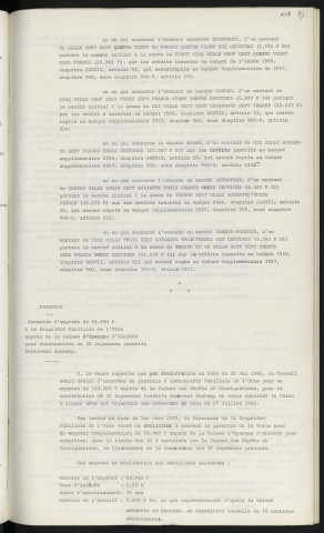 Marches de gré à gré, société chimique de la route, société DESMARAIS, établissement MOREL travaux du clocher de l'église de Monsort, Mr BERNADET et Mme SOREAU travaux pour l'extension du centre horticole, entreprise KEMPH travaux au Presbytère Notre Dame, entreprise LEVANNIER travaux cheminée et entreprise MARAIS-FOUCHER centre du C.E.S. Aveline. Finances, garantie d'emprunt de 84 960 F à la propriété familiale de l'Orne auprès de la caisse d'épargne d'Alençon pour construction de 32 logements locatifs boulevard Duchamp.