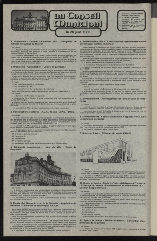 Alençon Notre Cité, journal d'information municipale et districale n°82 (octobre 1985).