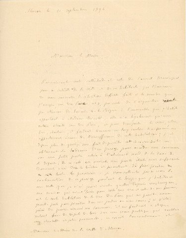 Rivière la Briante, propriété de la Bique, demande de concession d'un droit d'accès à la propriété de M. Neuville : correspondance.