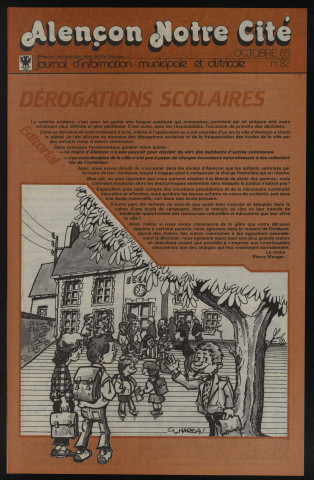 Alençon Notre Cité, journal d'information municipale et districale n°82 (octobre 1985).