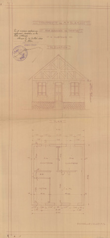 permis de construire n°16, Construction d'une maison d'habitation Rue Boucher de Perthes Alençon, (date de décision : 1934), (auteur du projet, architecte : PORCHER (entrepreneur)).