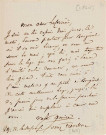 Lettre autographe signée de l'écrivain Tony Révillon à l'acteur Adolphe Laferrière [1860].