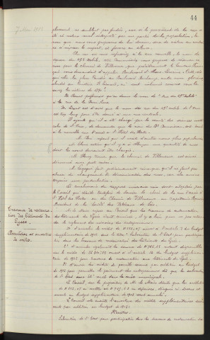 Dénomination des rues, demande de M. le Capitaine Bouvier, Président des Vétérans de Sées : rapport. Travaux de restauration des bâtiments du Lycée : annulation et ouverture de crédits