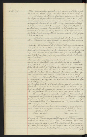 Octroi, révision du règlement, tarif d'Octroi, rapport