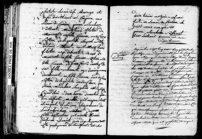 Acte de naissance de SAILLANT Louis Abraham (15 mars 1796),acte de naissance de LEBOUCQ Jean Alexandre Constant (14 mars 1796).