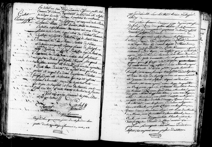 Acte de naissance de GACHET Christain Joseph (3 juillet 1796),acte de naissance de François Auguste enfant trouvé (3 juillet 1796).