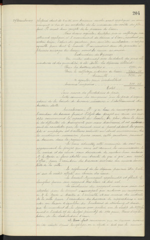 Distribution d'eau, réparation du bassin d'équilibre du Boulevard de Strasbourg, rapport