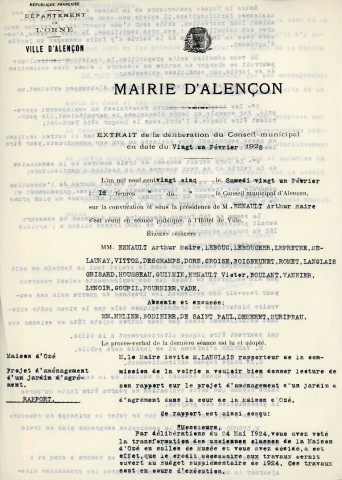 Projet de jardin pour la maison d'Ozé, plan (établissement d'Horticulture H. Philippe, 1/100, 19 décembre 1925) (62 x 44).