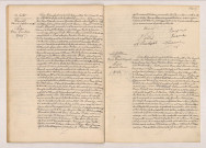 Acte de mariage HAMARD Edouard Alphonse Arthur et PICHON Marie Marcellina (13 juillet 1905), acte de mariage de LEFÈVRE Émile Ernest Auguste et BRISSET Fernande Denise (17 juillet 1905).