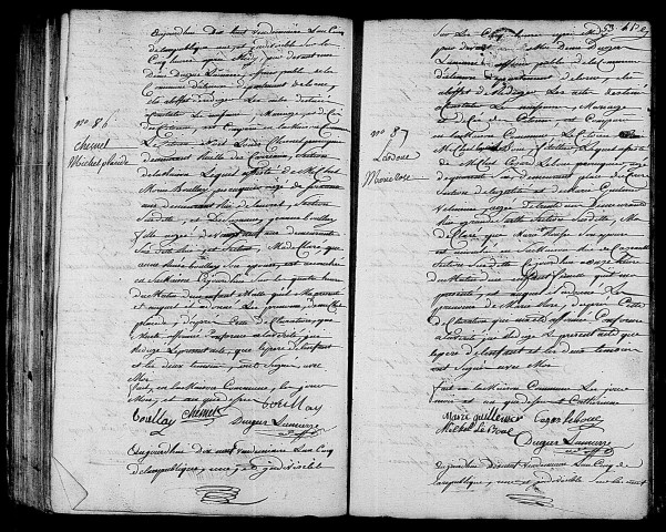 Acte de naissance de CHESNEL Michel Placide (9 octobre 1796),acte de naissance de LEBOUC Marie Rose (9 octobre 1796),acte de naissance de Marie Thérèse enfant trouvé (10 octobre 1796).