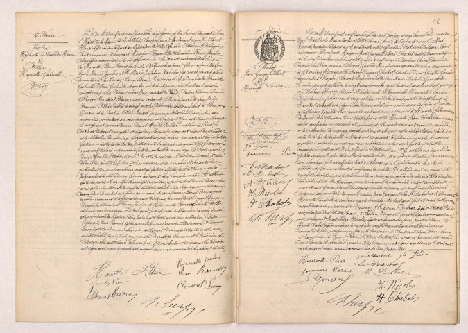 Acte de mariage de JAULIN Hyacinthe Alexandre Henri et PITTIER Henriette Gabrielle (16 février 1909), Acte de mariage de CHABOT Jean Georges Albert et PÉRÈS Henriette Louise (17 février 1909).