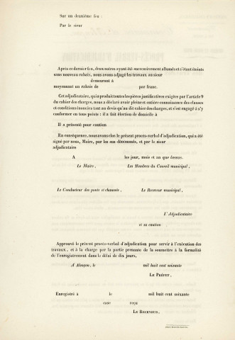 Rivière la Briante, curage et entretien (1863), projet : arrêtés préfectoraux, correspondance, notification ; adjudication : cahier des charges, devis estimatif, état nominatif des propriétaires, procès-verbaux ;