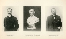 Portrait de Paul ROMET, buste de Pierre ROMET, Portrait de Charles Romet, phototypie noir et blanc (Henri Desforges) [1902].