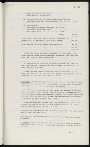 C.E.S. Aveline, travaux déconcentrés, programme 1970.