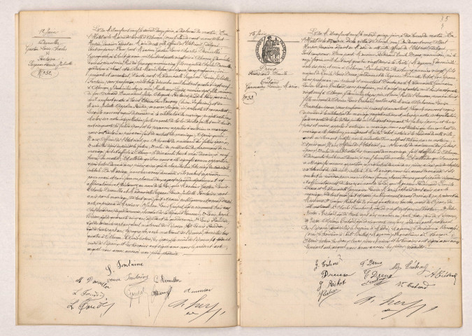 Acte de mariage de DESMULLER Gaston Louis Charles et FONTAINE Suzanne Louise Juliette (12 juin 1909), Acte de mariage de DREUX Ferdinand Emile et TRÉHARD Germaine Louise Marie (15 juin 1909).