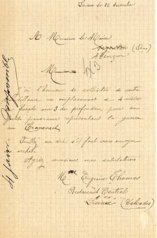 Foire de la Chandeleur (1900-1902), demandes de boutiques sous la coupole de la Halle au Blé, sur la place d'Armes : états nominatifs, correspondance, flyers, plans, mémoires.