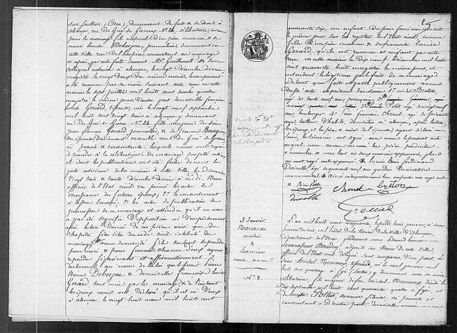 Registre des actes de mariage (1850).