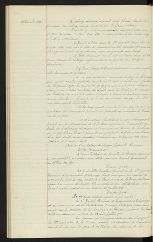 Eclairage électrique et au gaz, nouveau avenants, observations