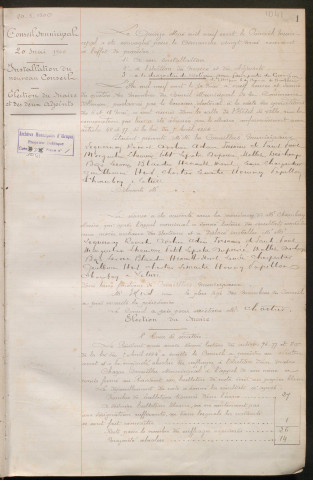 Registre des délibérations du conseil municipal (24 mai 1900 - 24 octobre 1903)