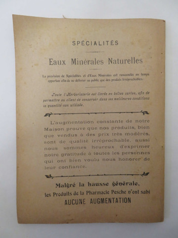 Almanach 1912 offert aux clients de la pharmacie Pesche.