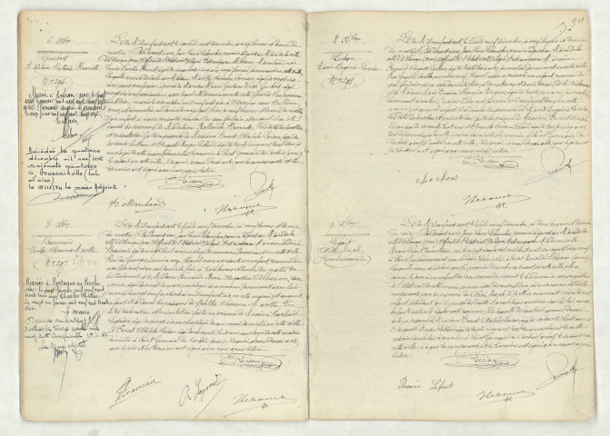 Acte de naissance de GUIBERT Madeleine Rollande Henriette (6 décembre 1907),acte de naissance de BEAUVAIS Berthe Clémence Marthe (8 décembre 1907),acte de naissance de LOCHON Marie Eugénie Louise (8 décembre 1907),reconnaissance de LEFAIT André Joseph (9 décembre 1907).