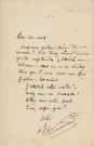 Lettre autographe signée de l'écrivain Alfred Edouard Touroude à l'acteur Adolphe Laferrière [ juin 1870].