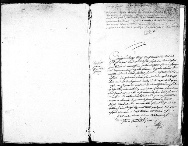 Registre des actes de naissance (9 mars 1800-22 septembre 1800).