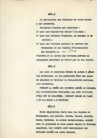 Protection et entretien par les gardes-jardiniers (1810 - 1885) : rapports, inventaires des objets remis (1845, 1879).