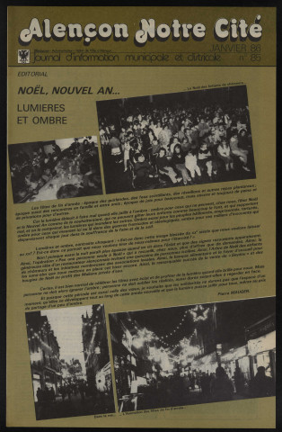 Alençon Notre Cité, journal d'information municipale et districale n°85 (janvier 1986).
