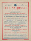 Fête nationale du quatorze juillet 1911, organisation par la commission des fêtes : affiche, correspondance, état des bons de consommation.