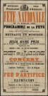 Fête nationale 14 juillet 1880, signé le Maire Poupet, E. Renaut-de-Broise imprimeur lithographe, affiche (85cmx124cm).