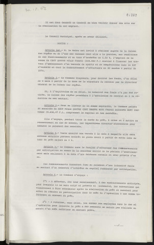 Finances, garantie à la société anonyme d'H.L.M. de l'Orne pour un emprunt de 98 000 F destiné au financement du programme de 104 logements dans la Z.U.P.