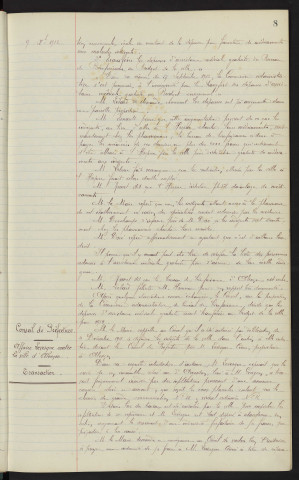 Budget du bureau de bienfaisance pour 1913: rapport. Conseil de Préfecture, Affaire Levesque contre la ville d'Alençon : transaction