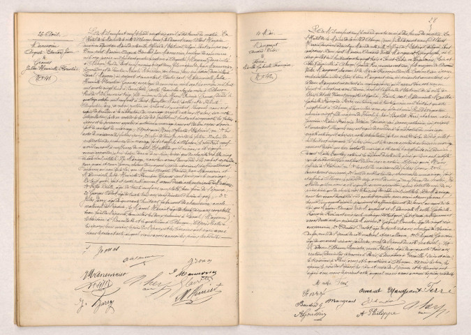 Acte de mariage de MANEUVRIER Auguste Edouard Jean et GROUAS Julia Henriette Florentine (26 avril 1909), MANGEANT Armand Victor et FERRÉ Marthe Gabrielle Françoise (4 mai 1909).