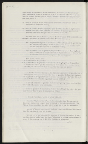 Enseignement, étude de programme pédagogique en vue de la construction des groupes scolaires dans les quartiers du boulevard Duchamp, du parc des sports et le secteur Courteille Cerisé.