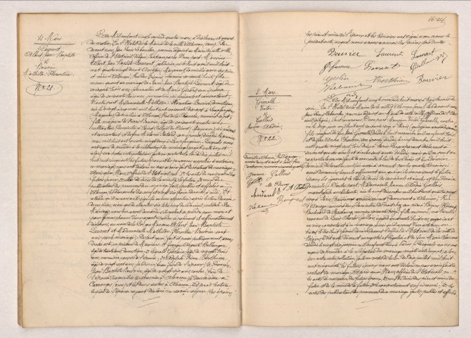 Acte de mariage de LAURENT Albert Jean-Baptiste et BOUVIER Mathilde Florentine (4 mars 1905), acte de mariage de GIMELLE Victor et GALLOIS Jeanne André (8 mars 1905)
