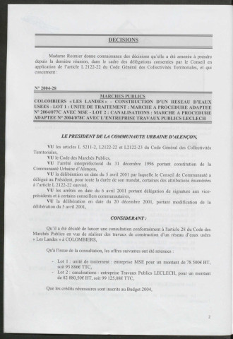 Registre des décisions et des délibérations du conseil communautaire (03 Mars - 22 Décembre 2005).