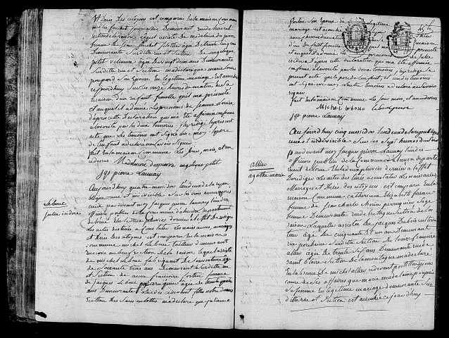 Acte de naissance de FOUCHET Jeanne Louise (21 juin 1794),acte de naissance de LEBOUC Julie Isidore (21 juin 1794),acte de naissance de ALLIER Agathe Marie (23 juin 1794).